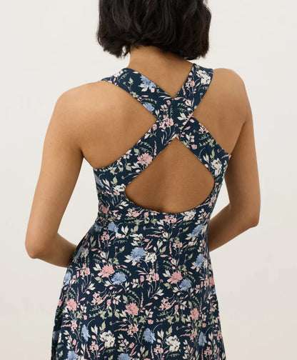 clearance fit & flare open back maxi dress